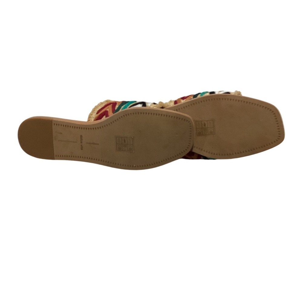 Dolce Vita Womens Embroidered Raffia Slide Sandals Square Toe Boho SZ 10 - Picture 3 of 4